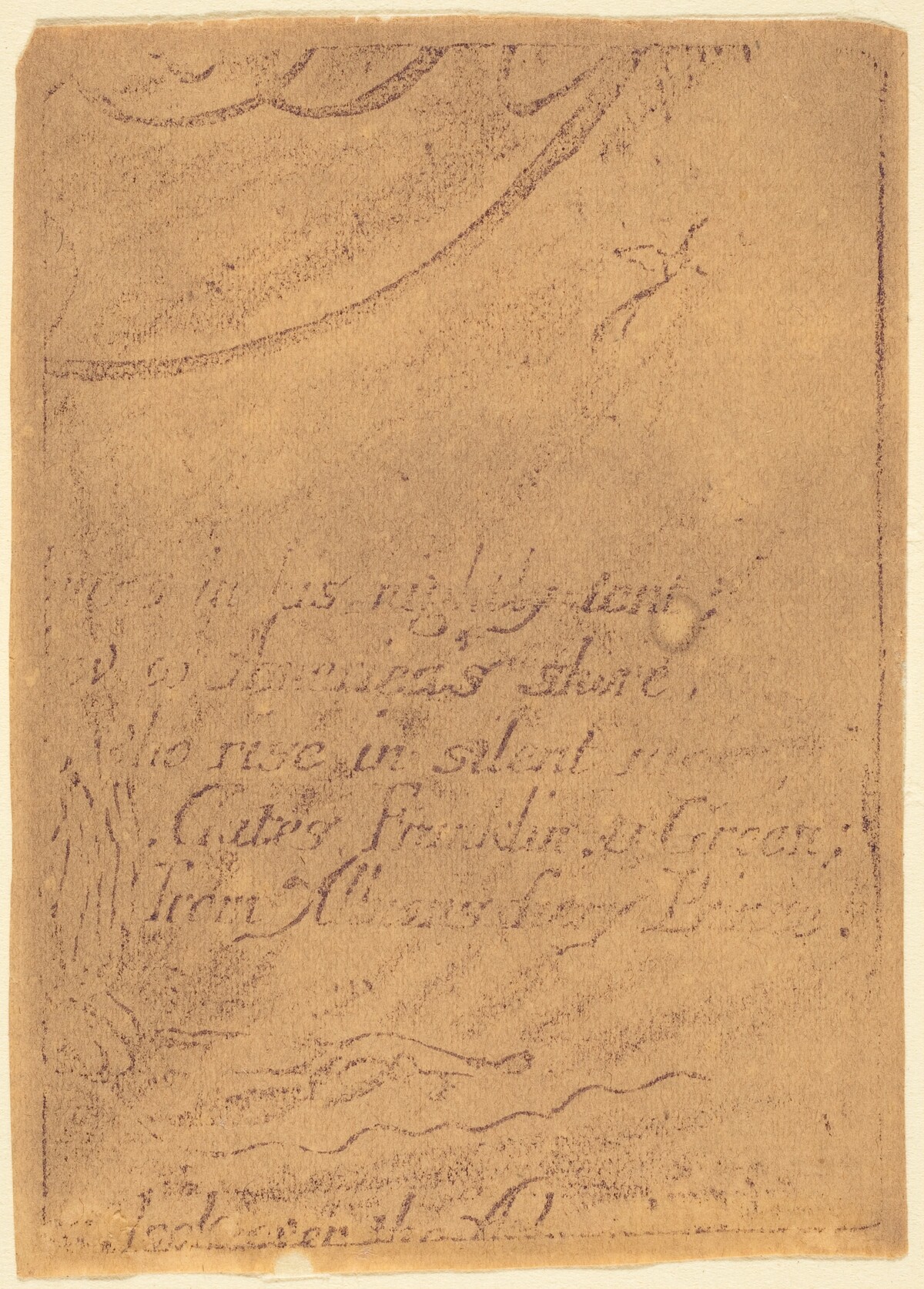 Restrike from fragment of cancelled plate for "A Prophecy" by William Blake