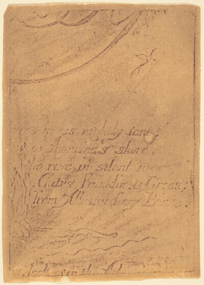Restrike from fragment of cancelled plate for "A Prophecy"