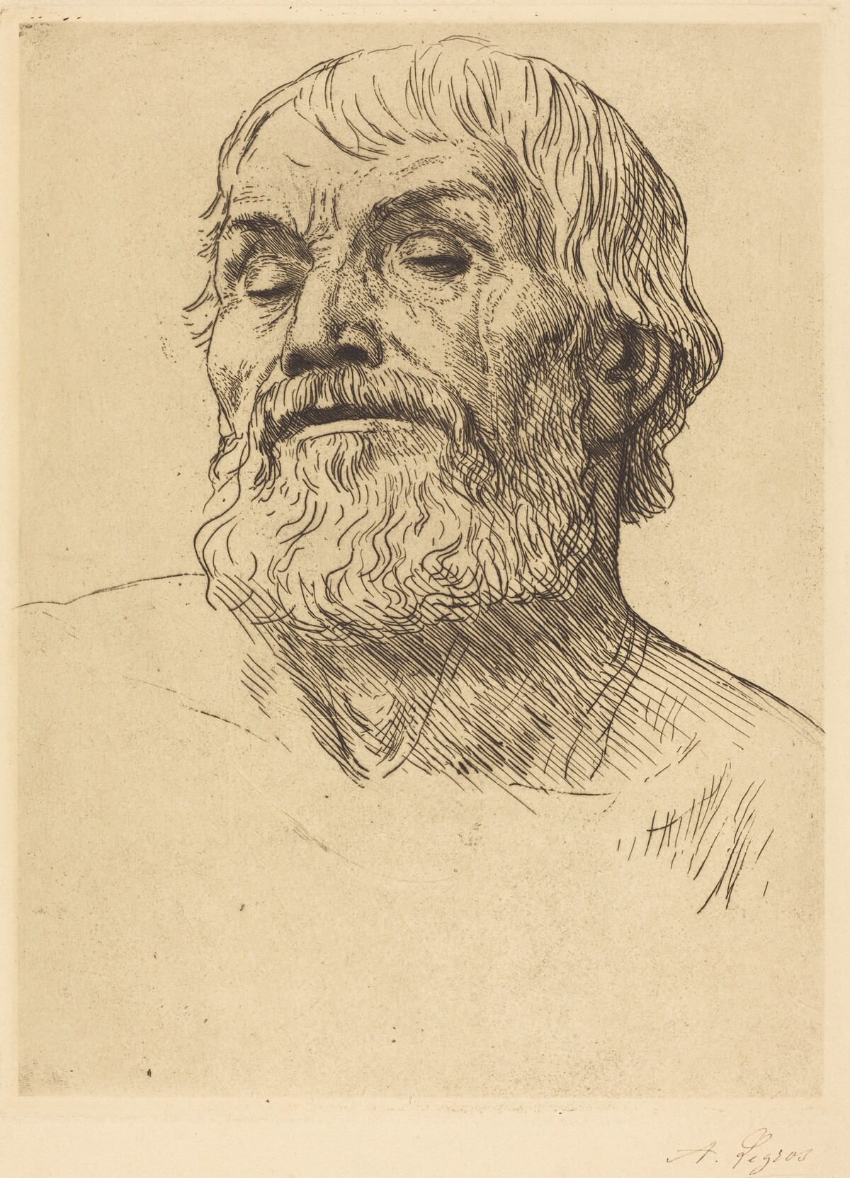 Head of a Man (Tete d'homme) by Alphonse Legros