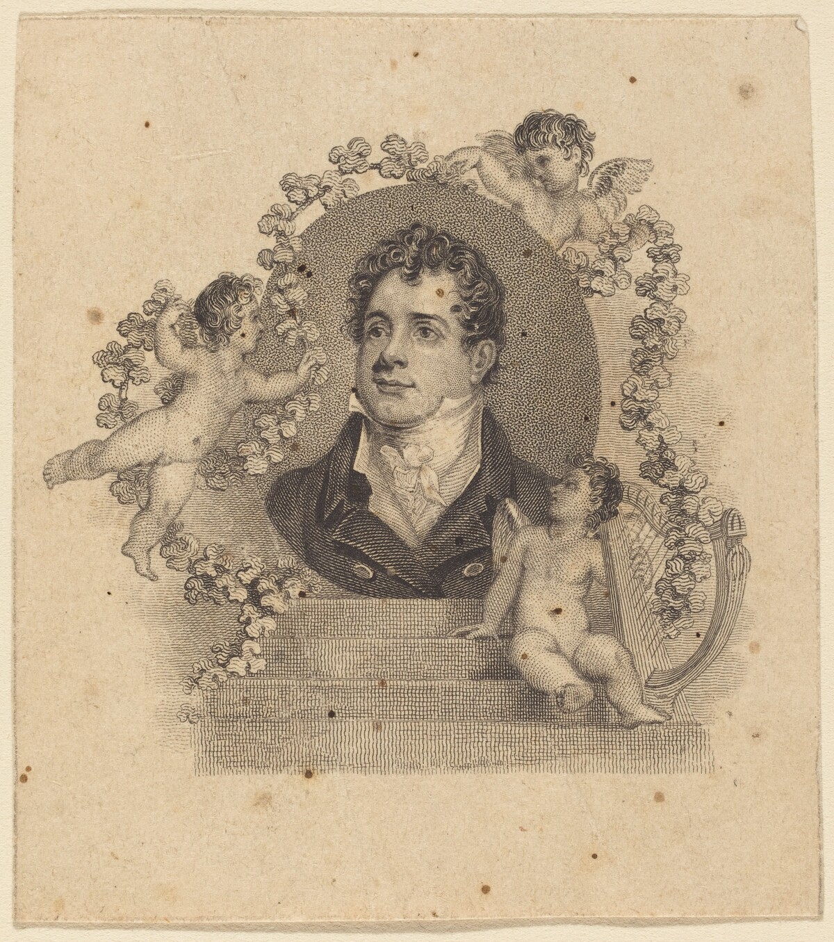 Portrait of a Young Gentleman Surrounded by Cupids; Lord Byron? by British 19th Century