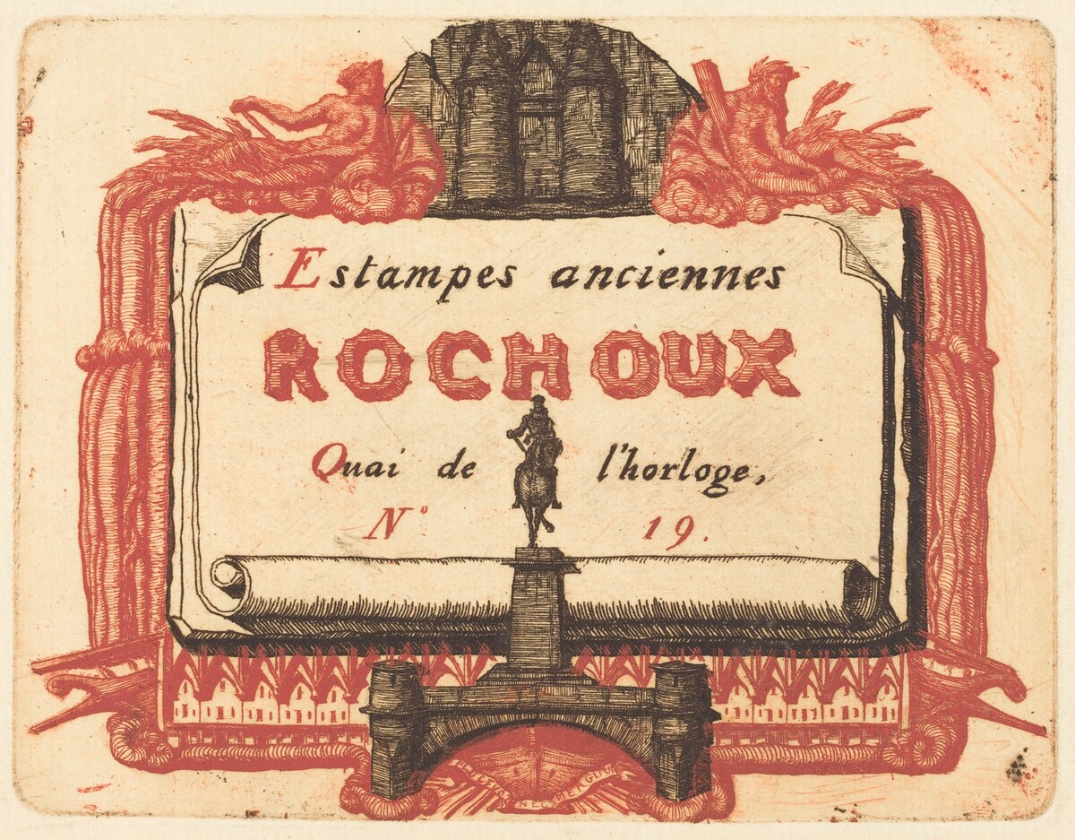 Adresse de Rochoux, Marchand d'estampes (The Address-Card of Rochoux, a Printseller) by Charles Meryon