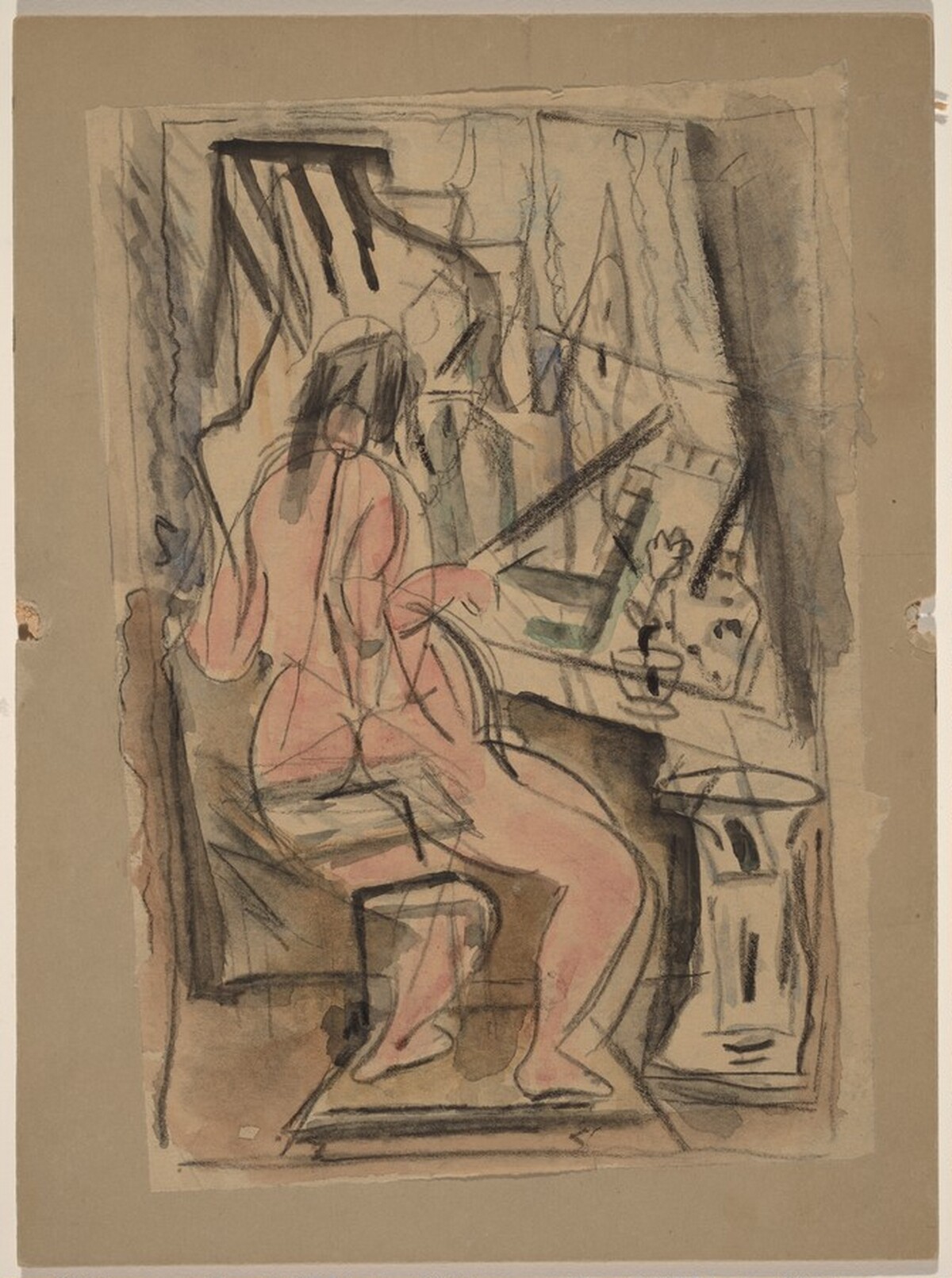 Nude Looking Through Window by John Marin