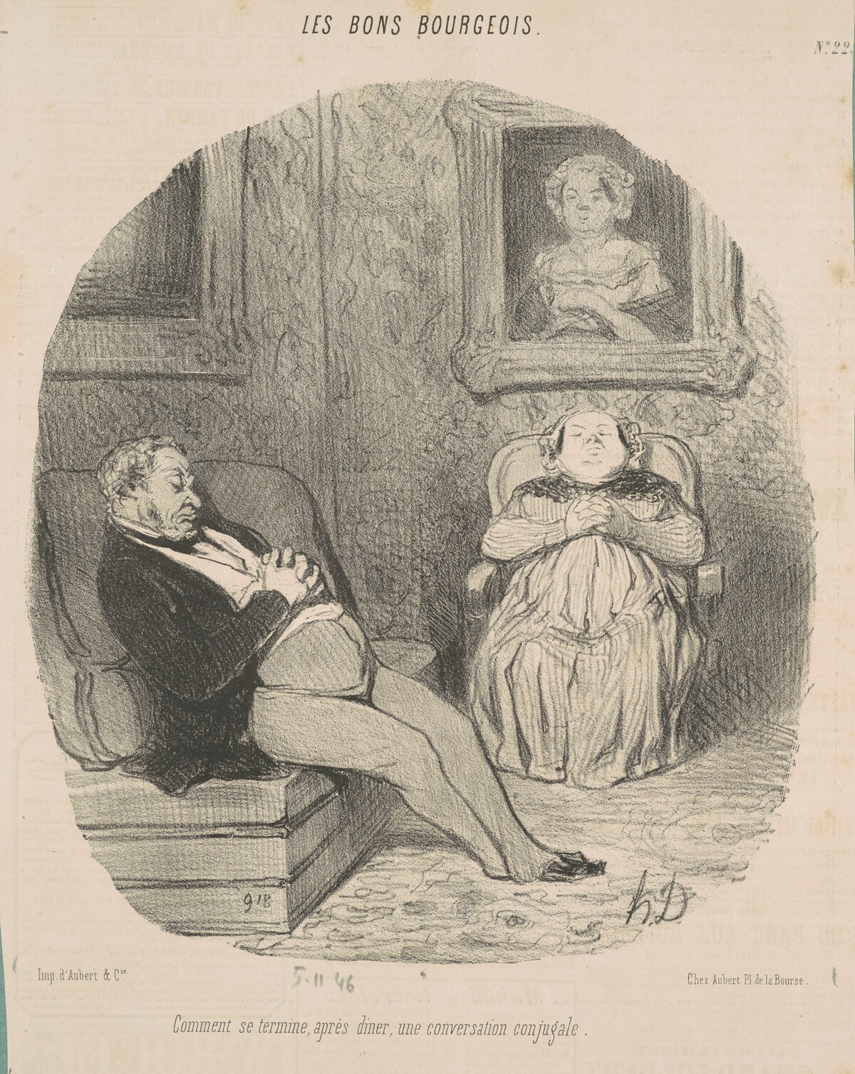 Comment se termine ... une conversation conugale by Honoré Daumier