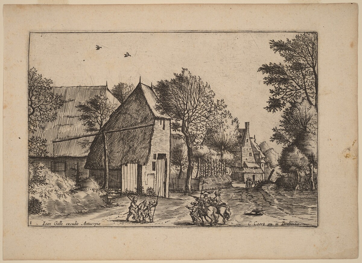 Village Road with Draw Well by Johannes van Doetechum, the Elder and Lucas van Doetechum after Master of the Small Landscapes