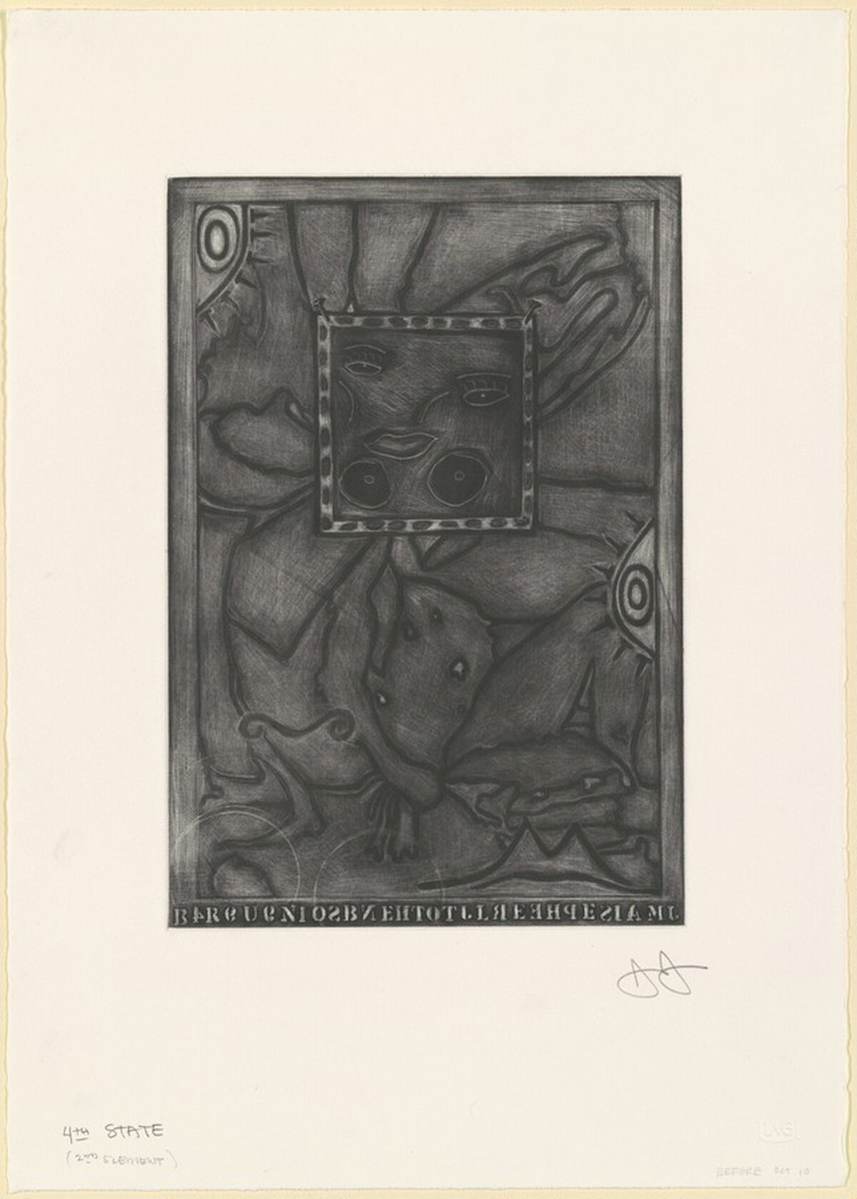 Untitled (Purple Mezzotint) [state proof of 4th state] by Jasper Johns