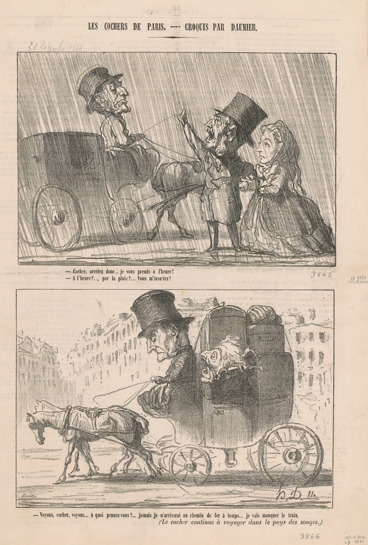 Cocher, arrêtez donc by Honoré Daumier