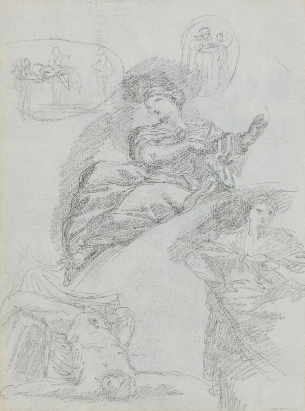 Studies of Figures [verso] by Anicet-Charles-Gabriel Lemonnier