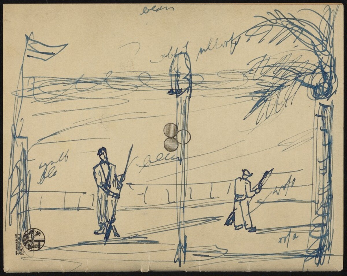 Two Men on a Boardwalk by Max Beckmann