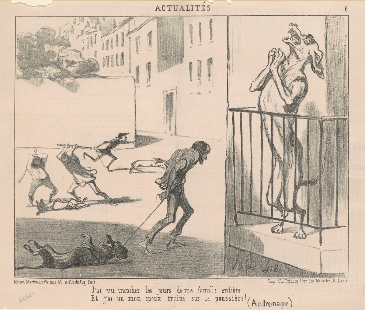 J'ai vu trancher les jours de ma famille ... by Honoré Daumier