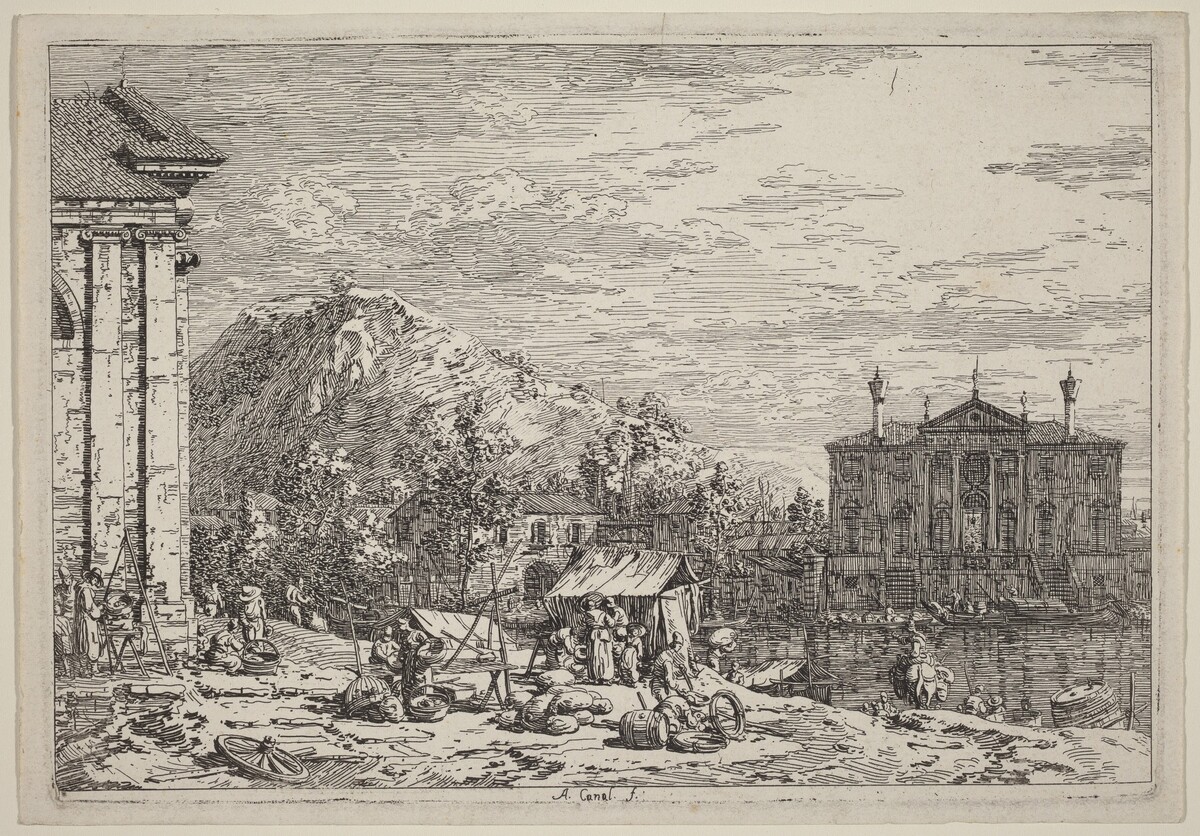 The Market at Dolo by Canaletto