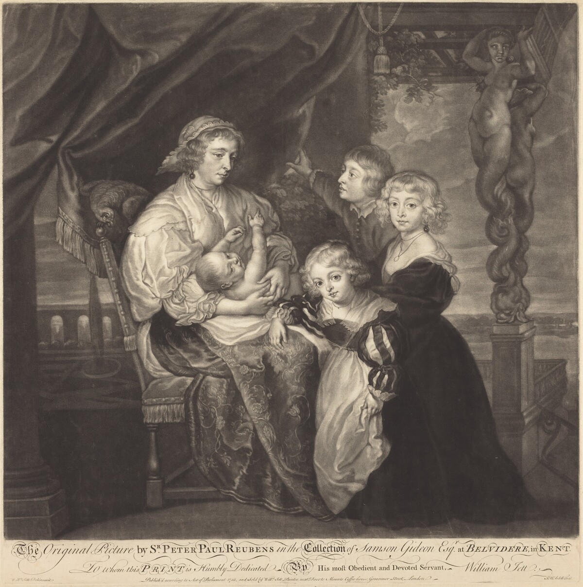 The Gerbier Family by James McArdell after Sir Peter Paul Rubens