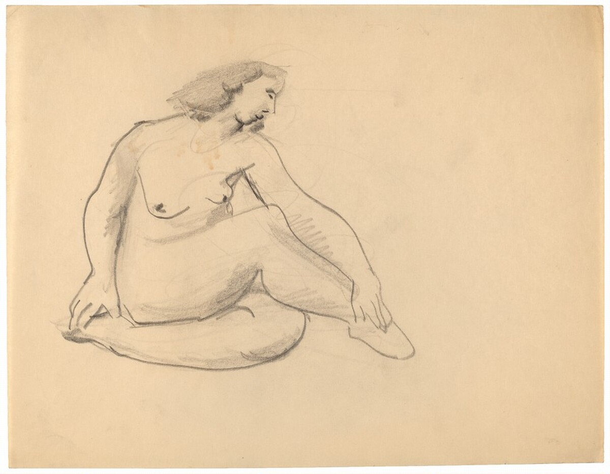 Seated Nude, Head Turned Right, Hands on Ankles by Mark Rothko