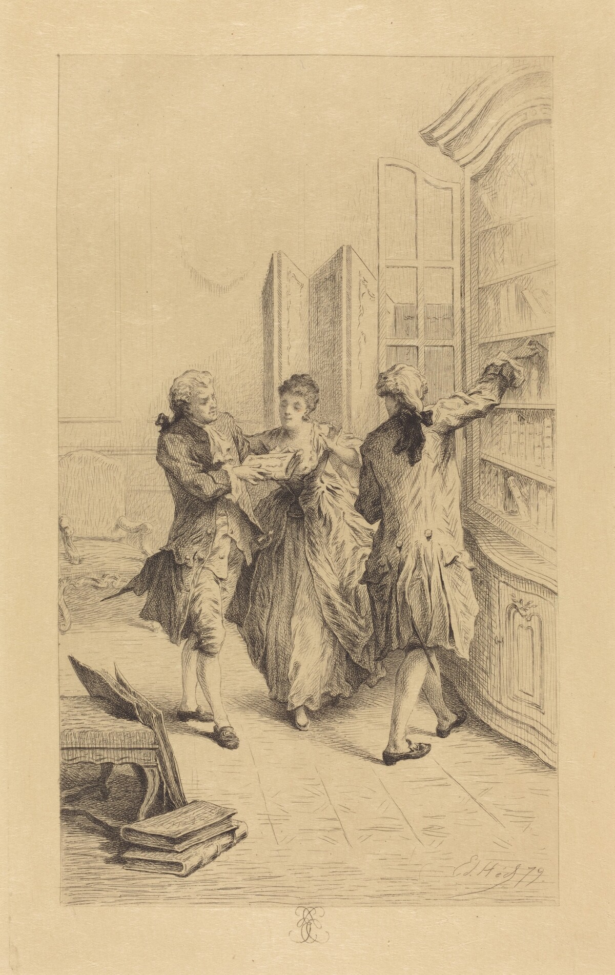 Frontispiece for "La Reliure française" by Edmond Hédouin