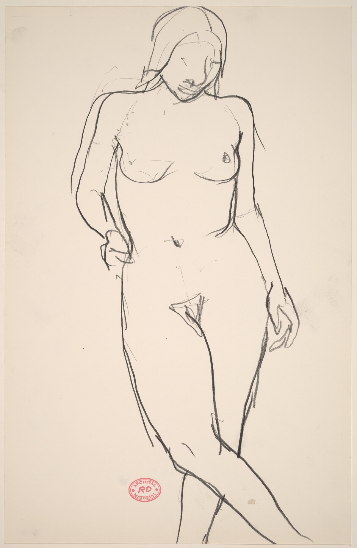 Untitled [standing female nude with crossed legs] by Richard Diebenkorn