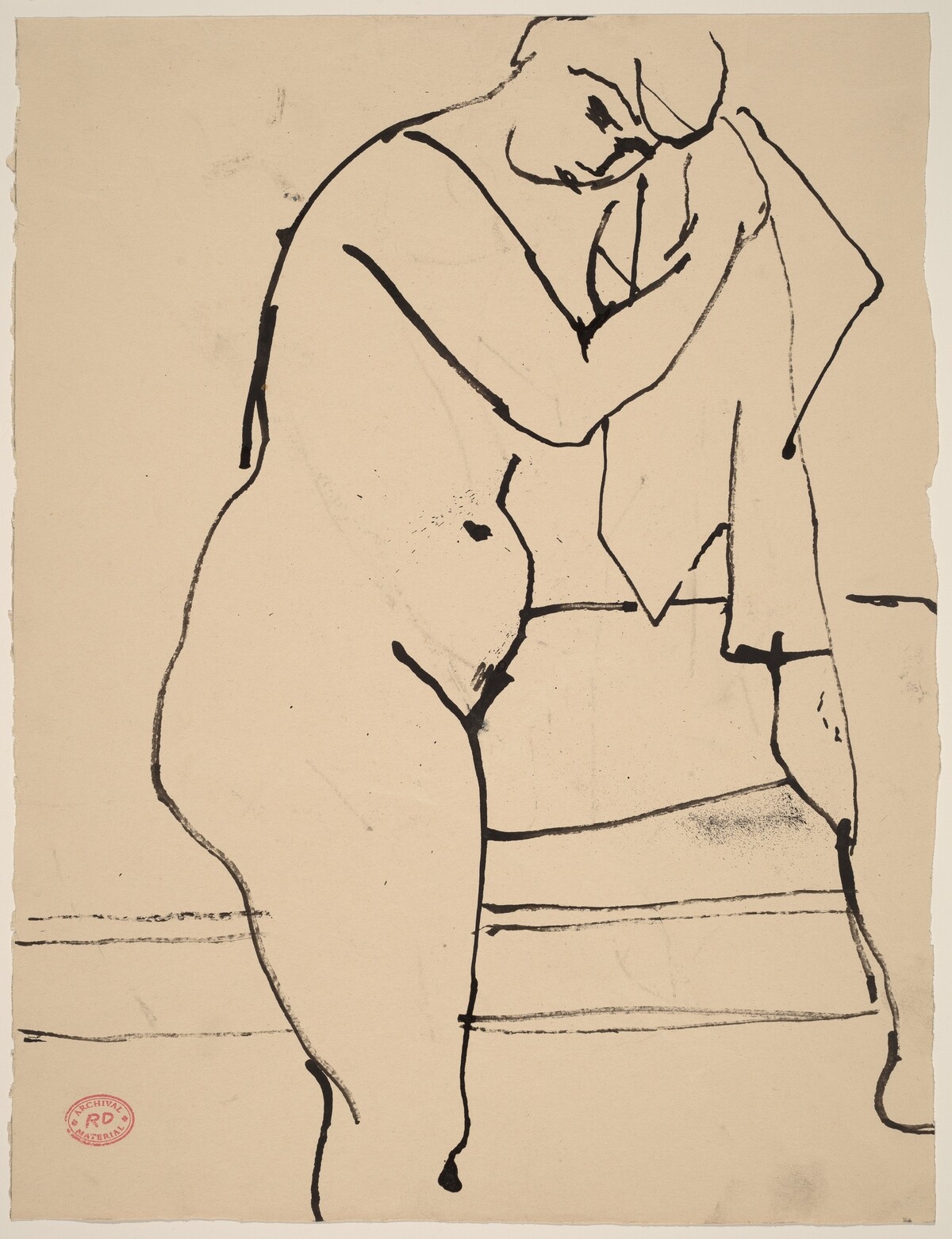 Untitled [female nude drying off] by Richard Diebenkorn
