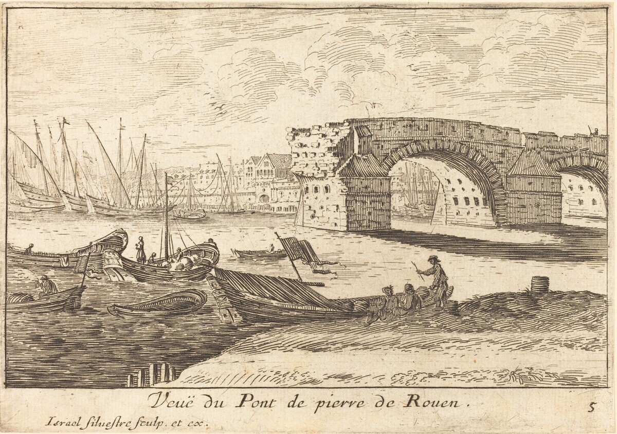 Veue du Pont de pierre de Rouen by Israël Silvestre