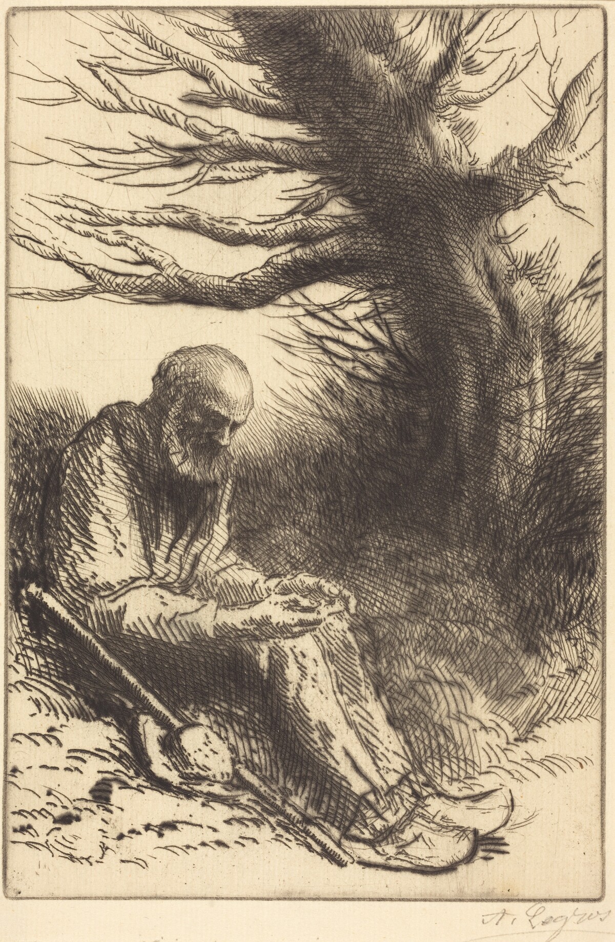 Old man, Old Tree (Vieil homme, vieil arbre) by Alphonse Legros
