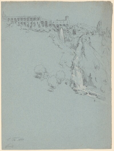 The Waterfall at Tivoli with the Villa of Maecenas