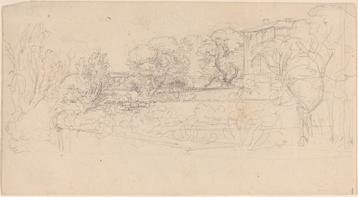 A Terraced Garden by a Villa by Friedrich Salathé