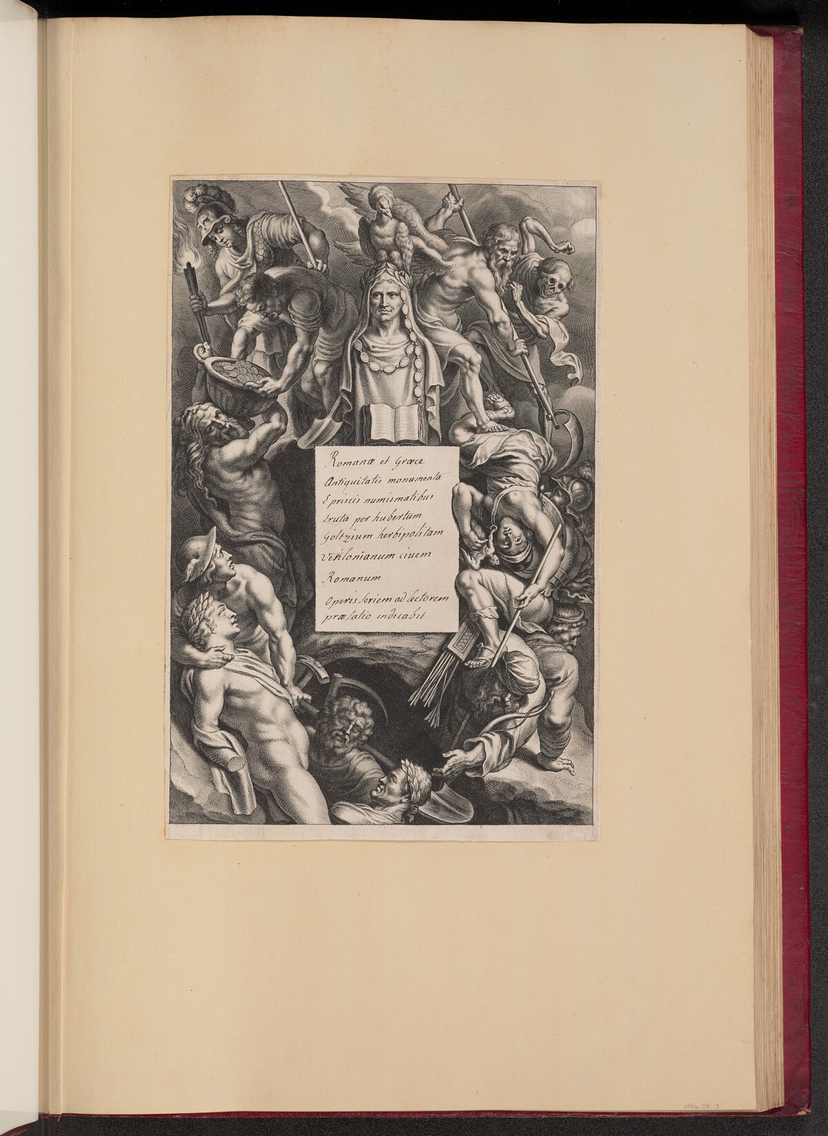 Title Page for Hubert Goltzius, Romanae et Graecae Antiqvitatis Monvmenta (Opera Omnia, I) by Cornelis Galle I after Sir Peter Paul Rubens