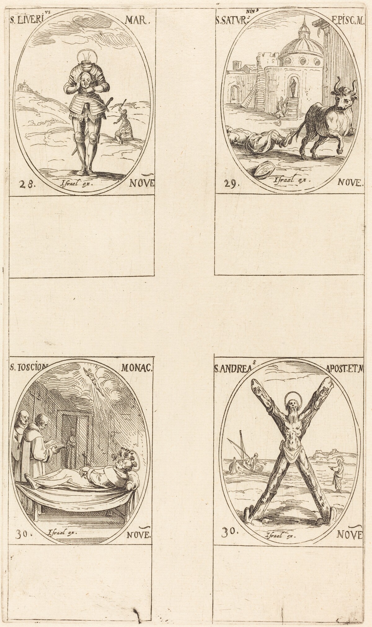 St. Liverius; St. Saturninus; St. Joscion; St. Andrew by Jacques Callot