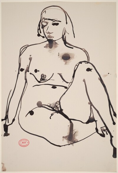 Untitled [seated female nude]