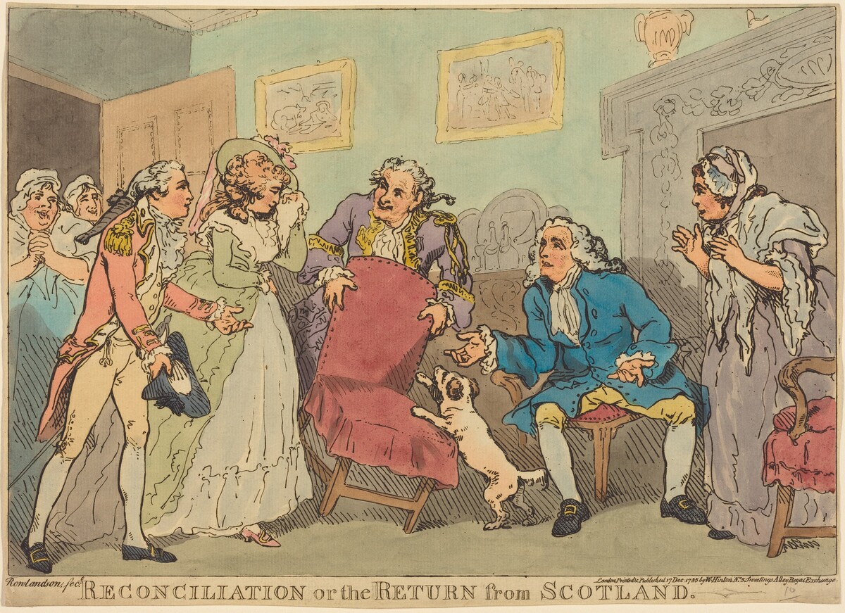 The Reconciliation, or The Return from Scotland by Thomas Rowlandson