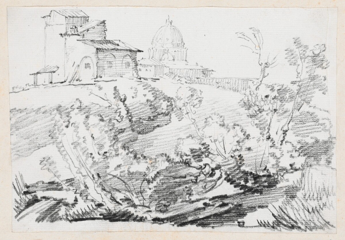 A Building on a Hill with Saint Peter's in the Distance by Joseph-Marie Vien