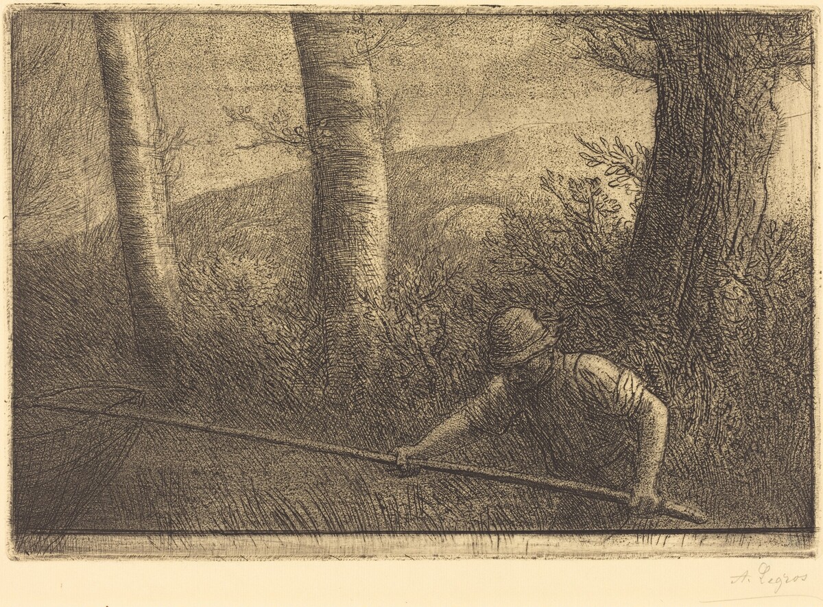 Fisherman with a Hoop-net (La peche a la truble) by Alphonse Legros