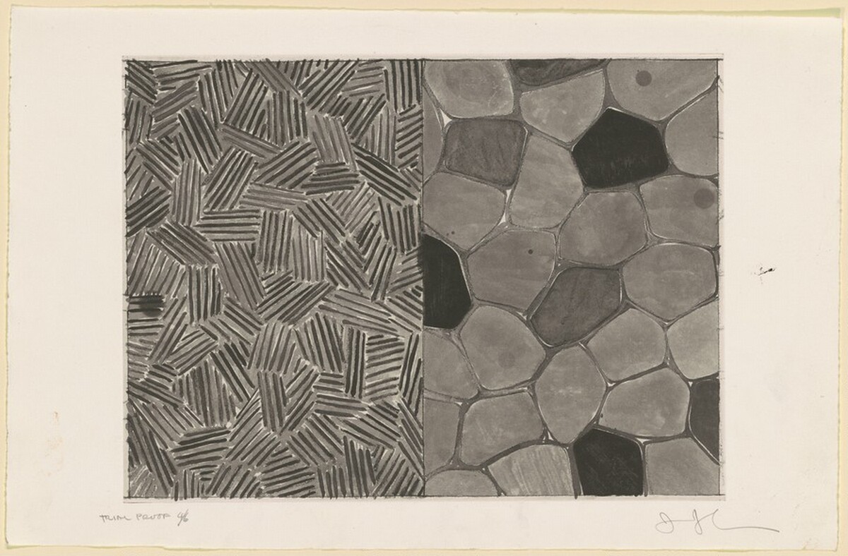 Hatching and Flagstones [trial proof 4] by Jasper Johns