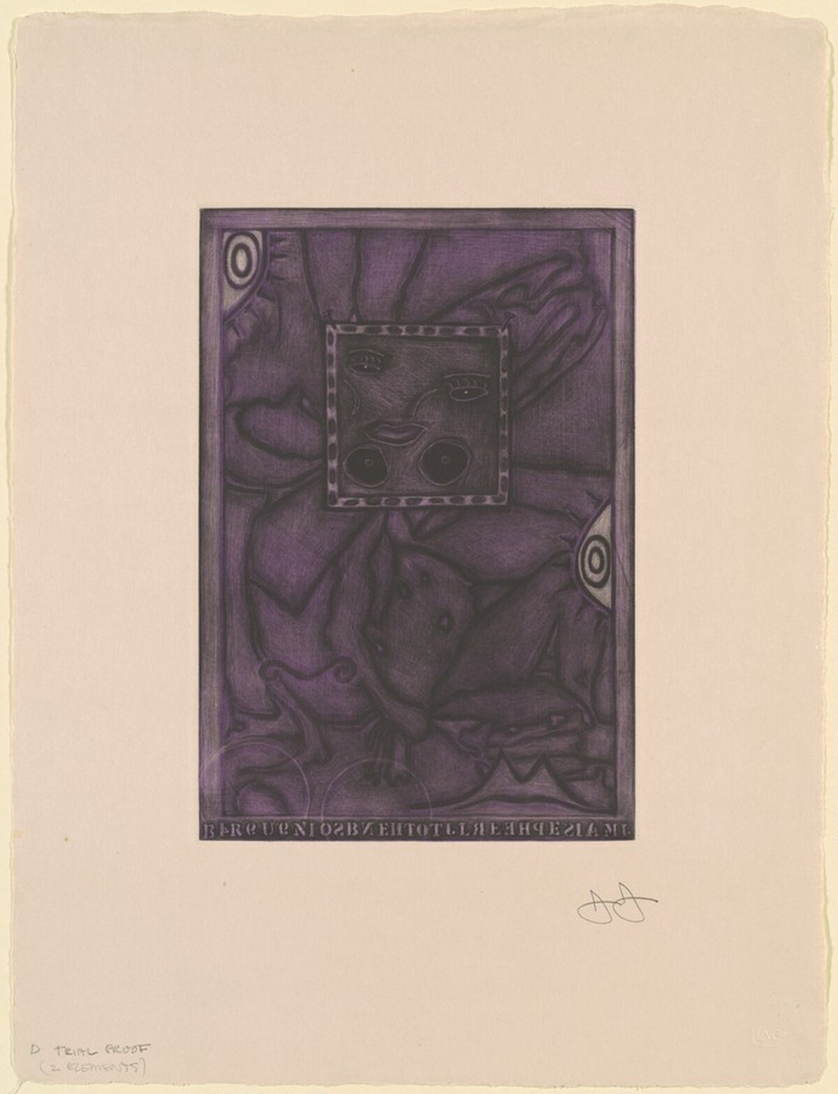 Untitled (Purple Mezzotint) [trial proof D] by Jasper Johns