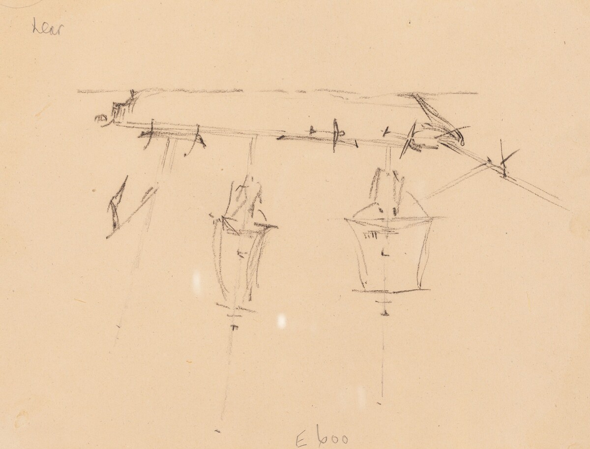 A Sailing Ship [verso] by Edward Lear