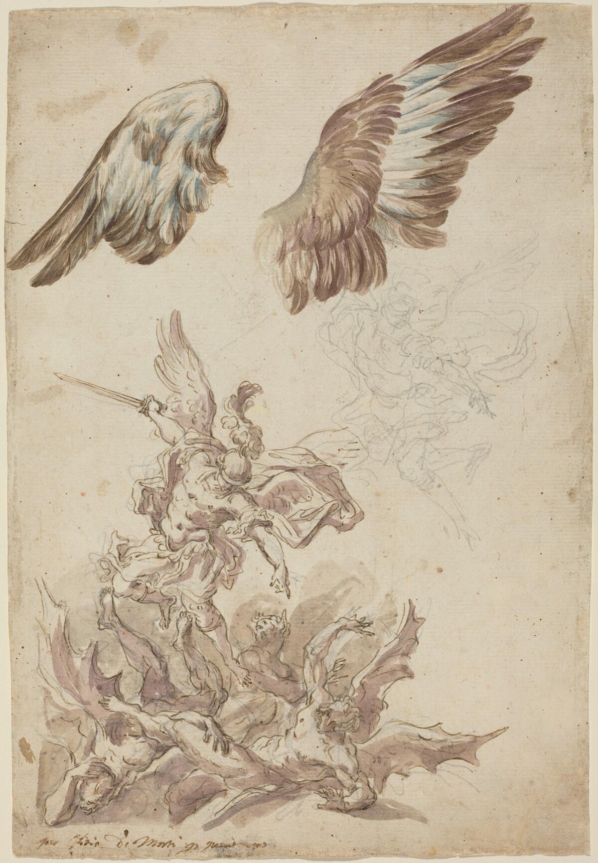 Studies for Saint Michael Defeating the Rebel Angels by Nicolò Ricciolini