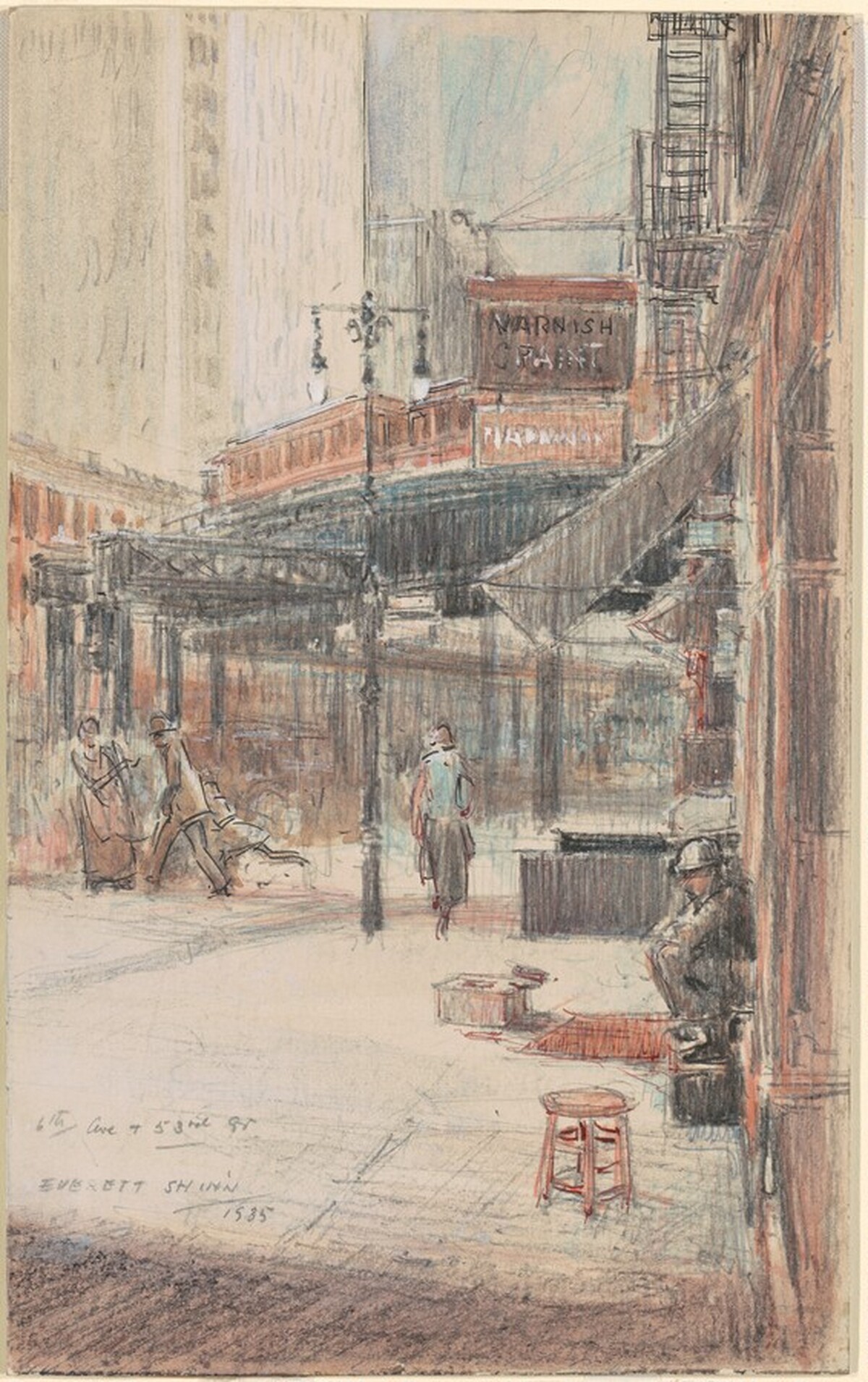 Sixth Avenue and Fifty-Third Street by Everett Shinn
