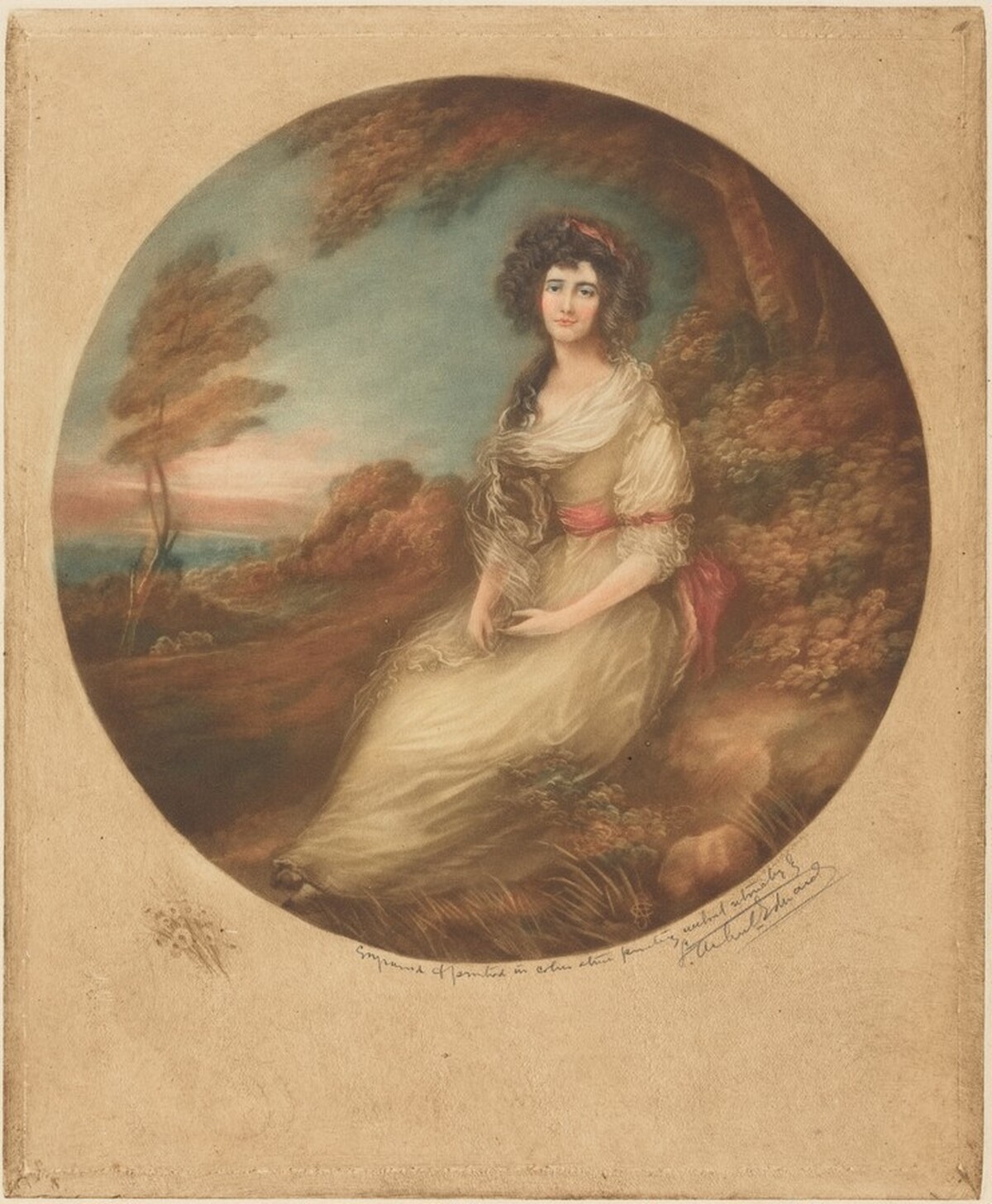Mrs. Richard Brinsley Sheridan by Samuel Arlent Edwards after Thomas Gainsborough