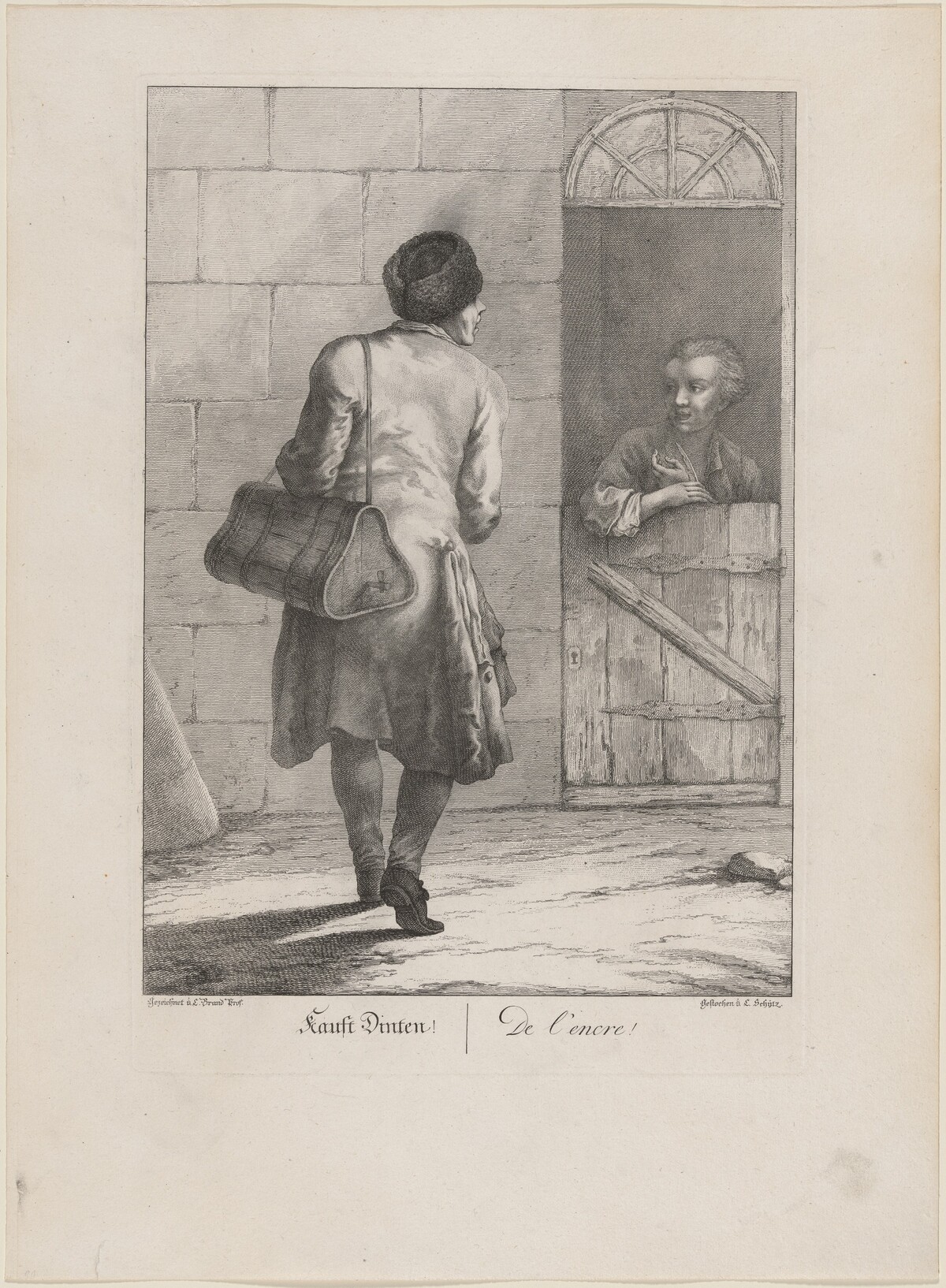 Kauft Tinter (Ink Seller) by Carl Schütz, after Johann Christian Brand