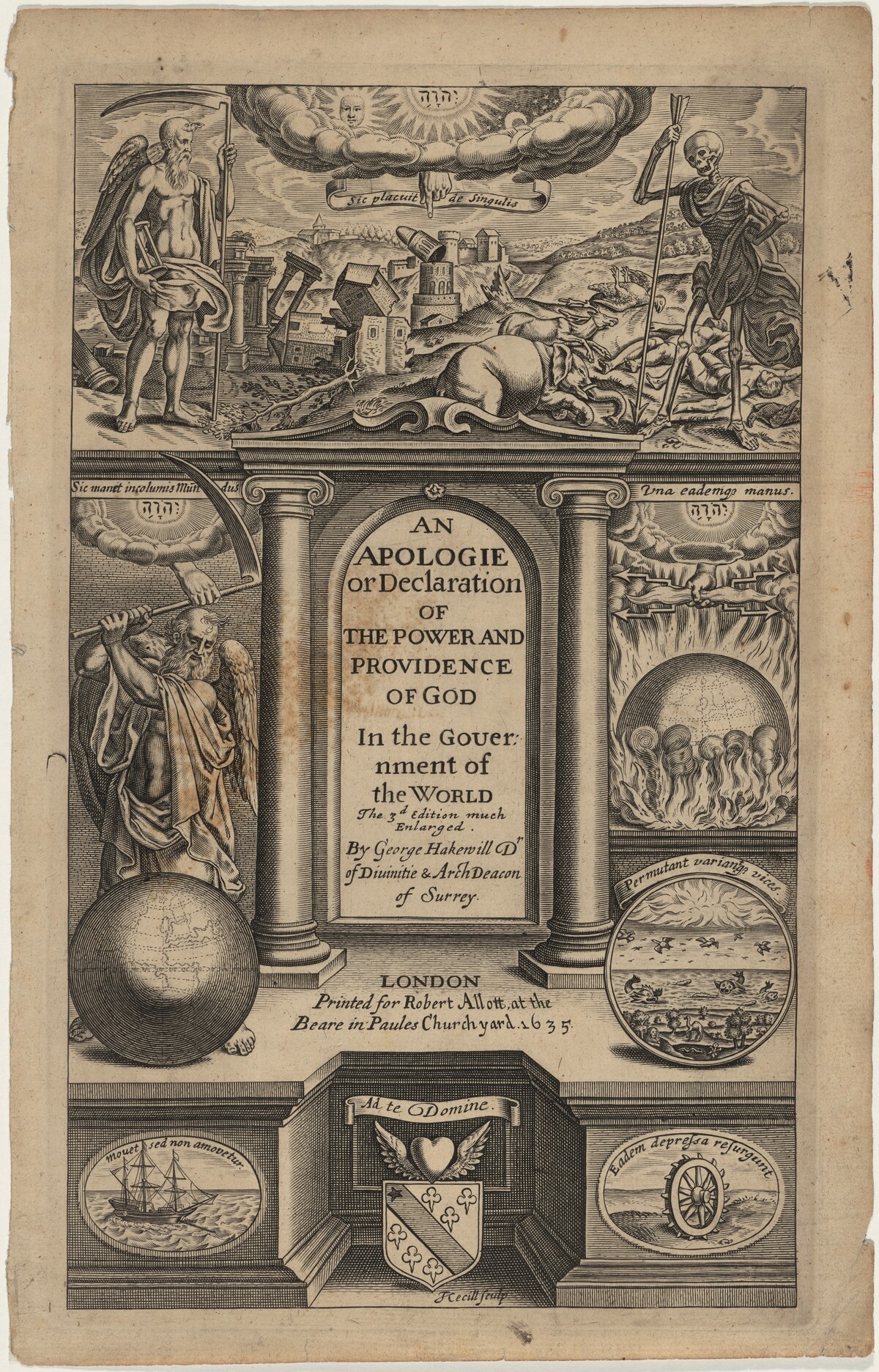 Title Page to An Apologie, or Declaration of the Power and Providence of God by Thomas Cecil