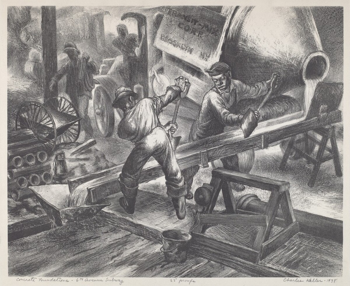Concrete Foundations - 6th Avenue Subway by Charles Keller