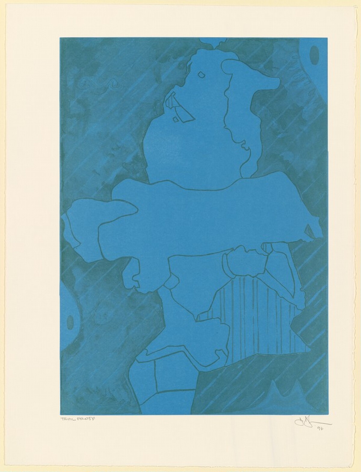 Green Angel 2 Experimental Lithos [trial proof] by Jasper Johns