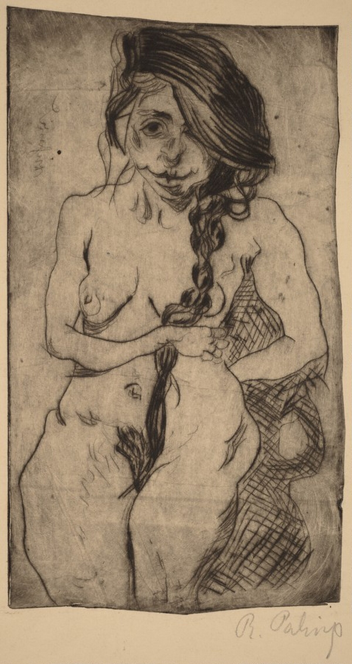 Female Nude with a Pigtail by Richard Paling
