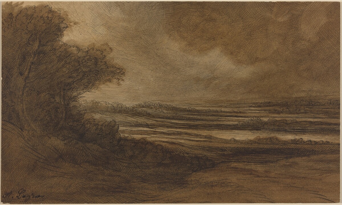 Countryside of Burgundy [recto] by Alphonse Legros