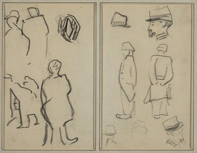 Figure Studies; Studies of Soldiers [verso]