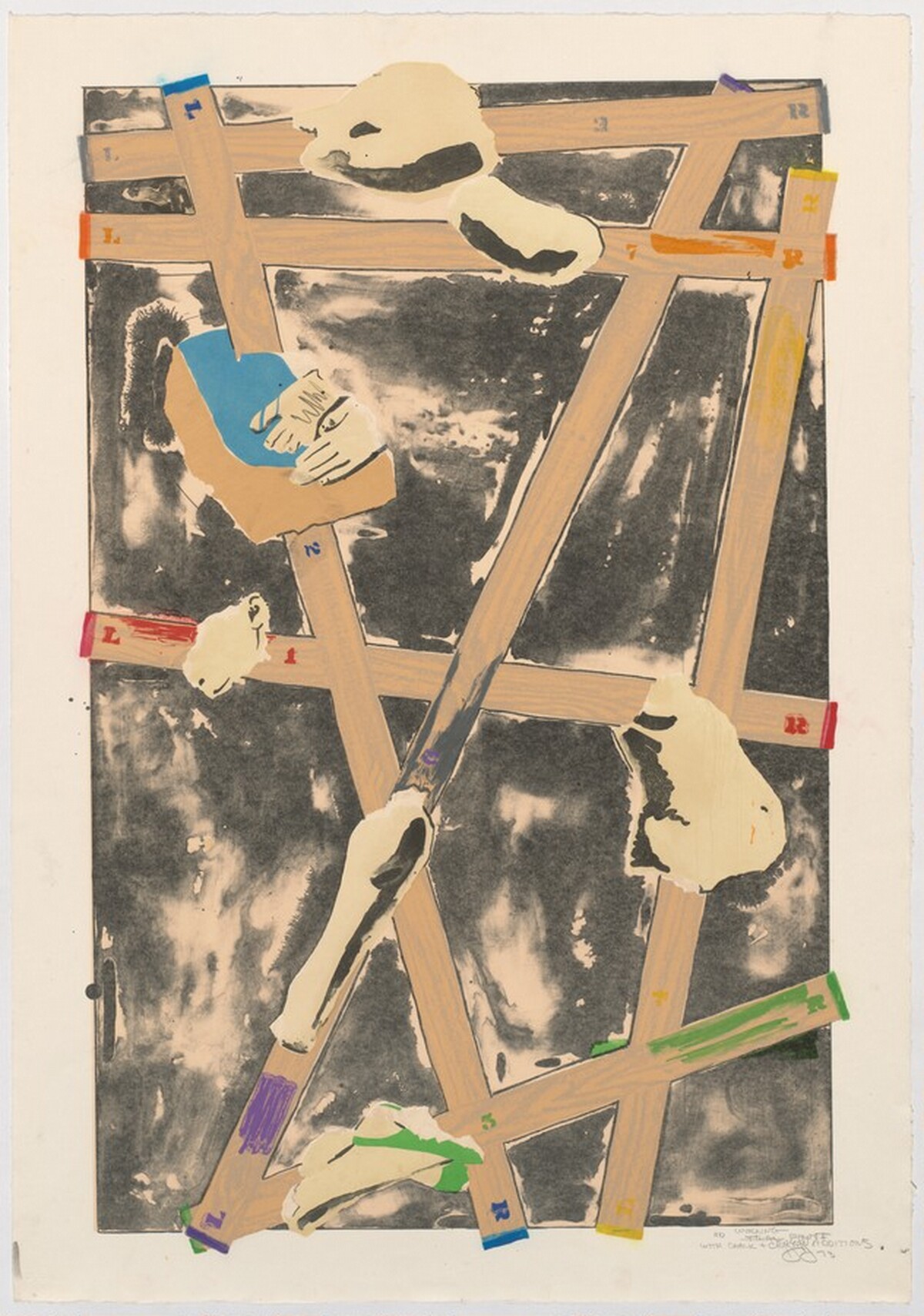 Four Panels from Untitled 1972 [D panel, working proof 11] by Jasper Johns