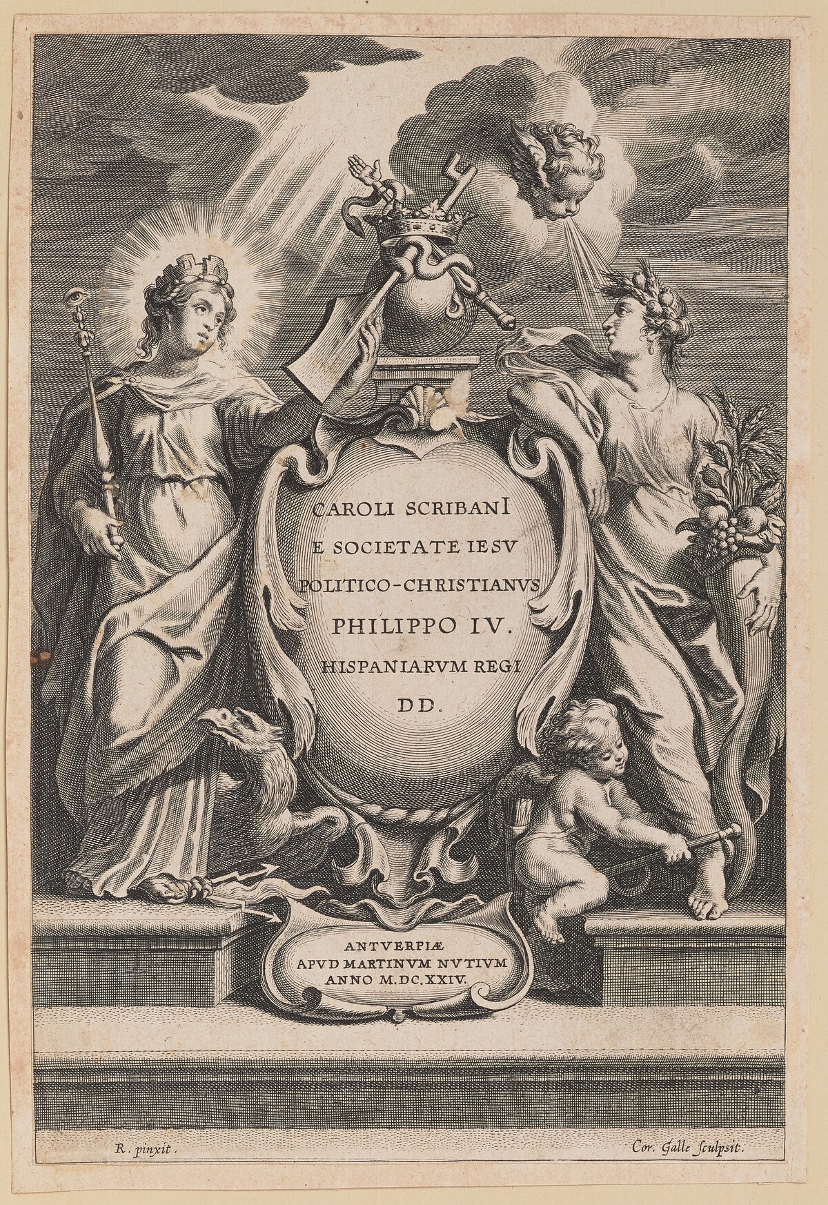Title Page for Carolus Scribani, Politico-Christianus by Cornelis Galle I after Sir Peter Paul Rubens