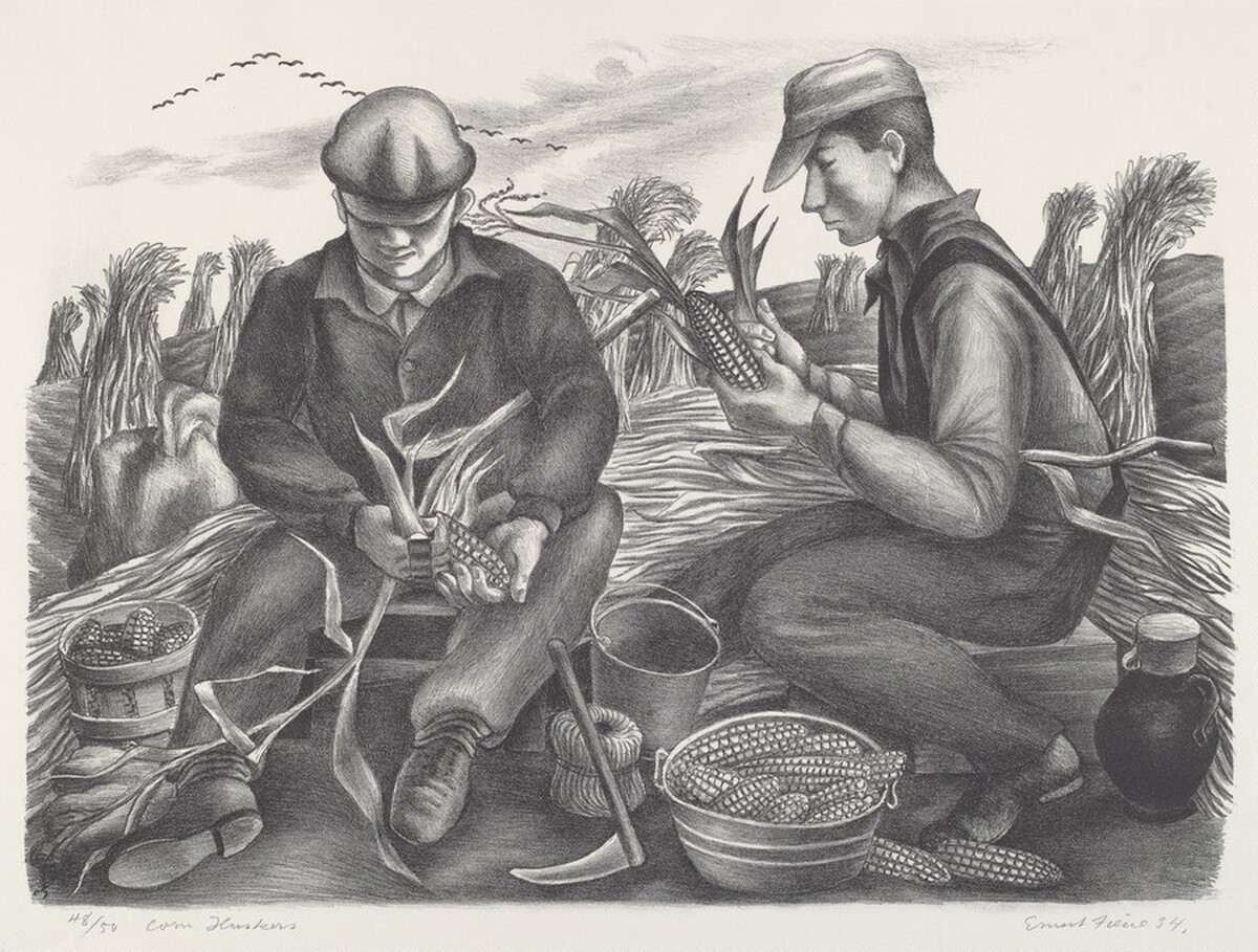 Corn Huskers by Ernest Fiene