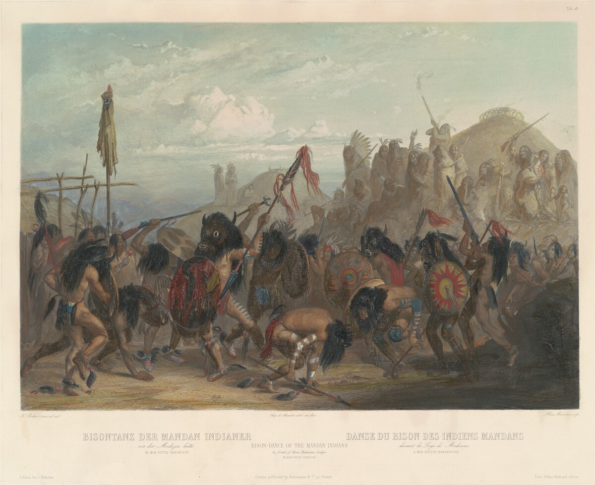 Bison-Dance of the Mandan Indians by Alex Manceau, after Karl Bodmer