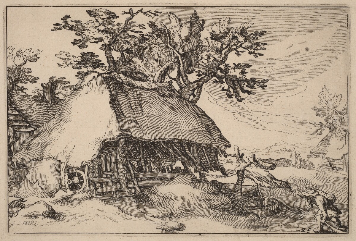 A Barn by Claes Jansz Visscher after Abraham Bloemaert after Boëtius Adams Bolswert