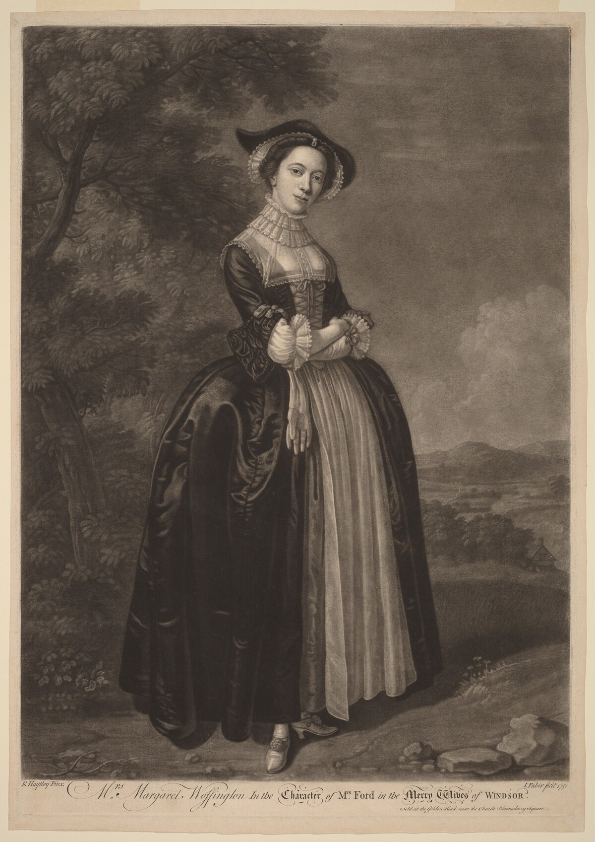 Mrs. Margaret Woffington in the Character of Mrs. Ford in the Merry Wives of Windsor by John Faber II after Edward Haytley