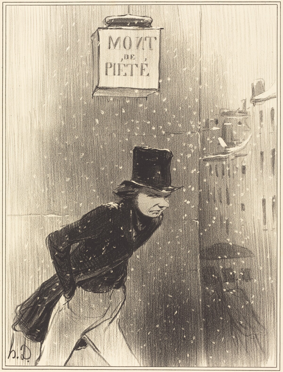 Un Monsieur au dessous de ses affaires by Honoré Daumier