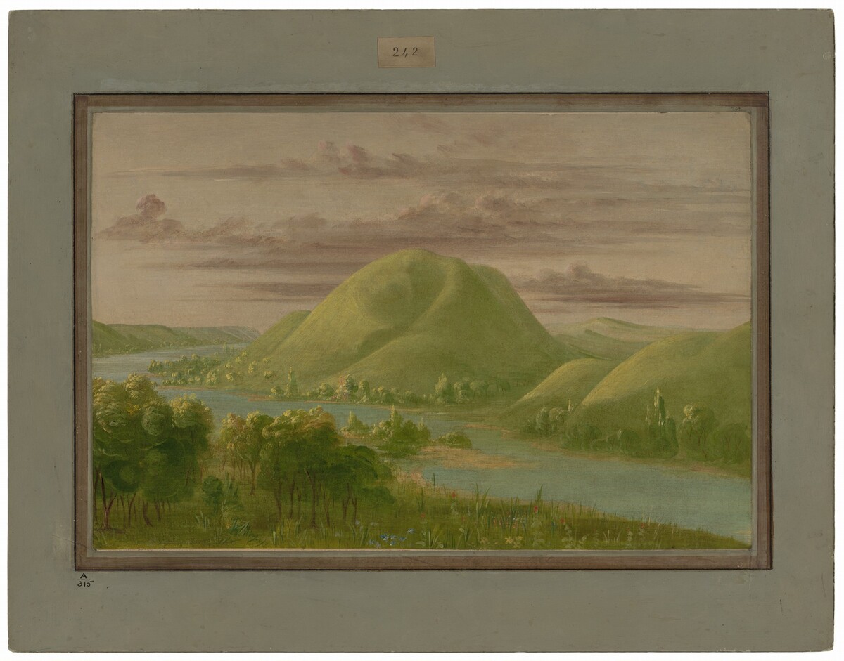 Curious Grassy Bluffs, St. Peter's River by George Catlin